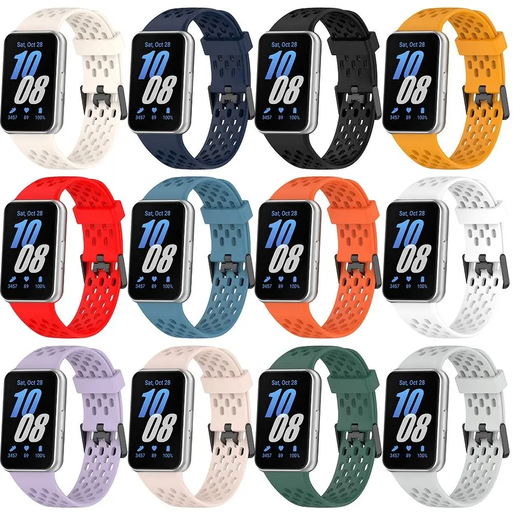 삼성 갤럭시 Fit3에 대한 새로운 교체 실리콘 시계 스트랩 통기성 스마트 팔찌 시계 액세서리 시계 밴드