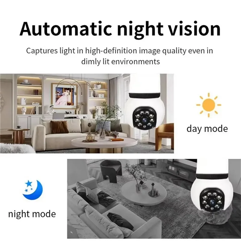 

A29F-Lamp Bulb Wifi Camera 8MP 32G Memory Card Smart IP Surveillance Two-Way Audio Color Night Vision 360 Degree AI Tracking