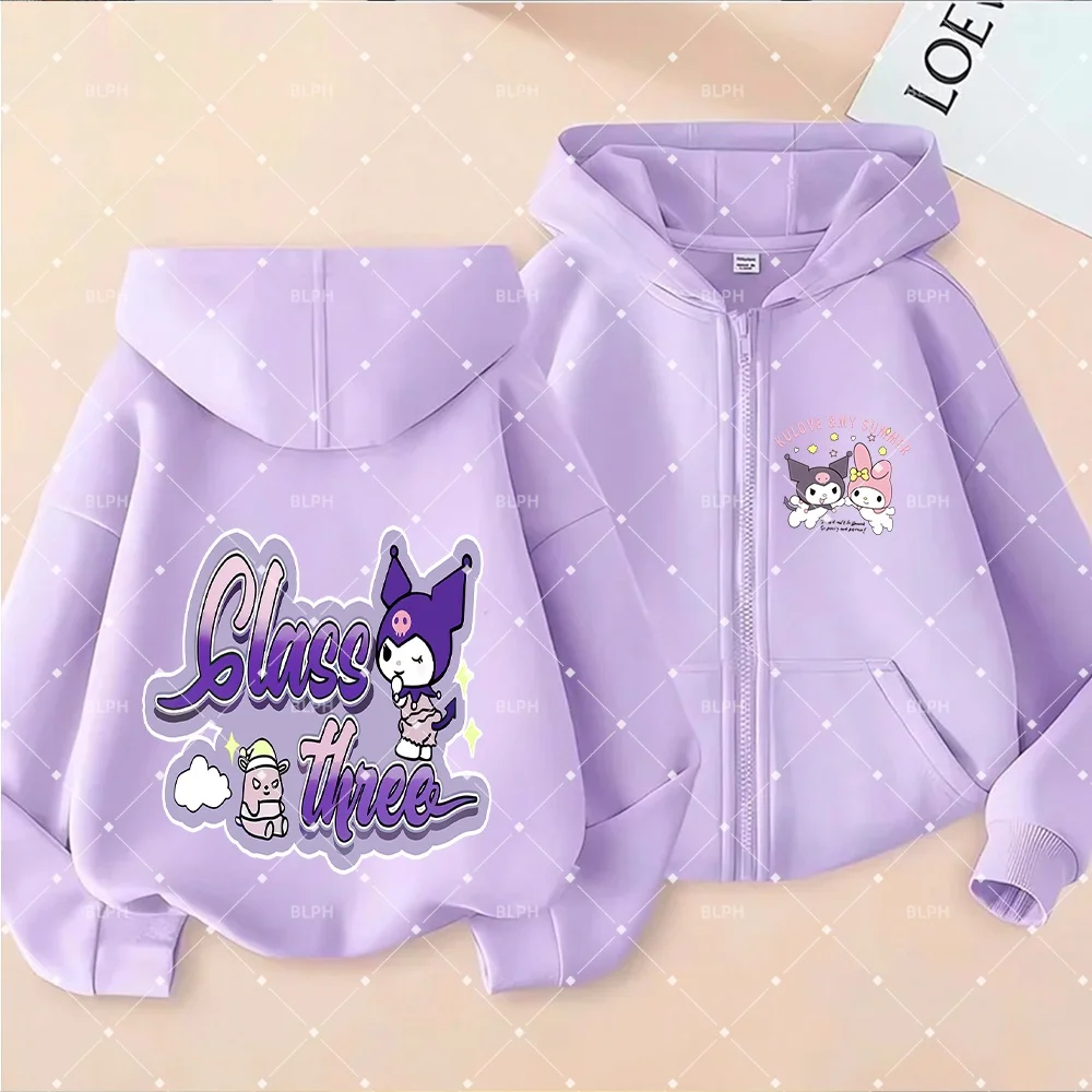 

Милая детская толстовка Sanrio Kuromi с очаровательным дизайном, идеально подходит для любителей My Melody, мягкая и удобная детская толстовка.