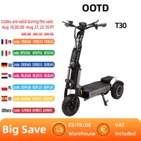 OOTD T30 Electric Scooter 3200W Motor 60V 31.2Ah 55km/h Max Speed 13 Inch Off-Road Tyres 200kg Weight Capacity