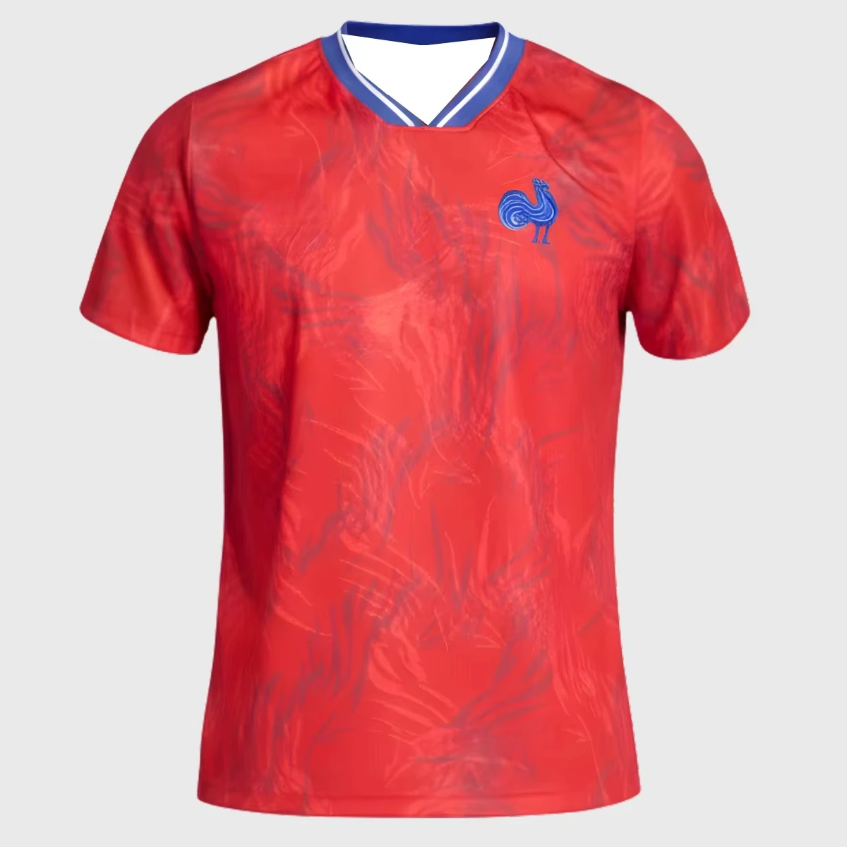 2026 New France Rugby Red Feather Print Home Jersey Men Y2K T-shirt Oversize Suitable for Daily Wear and Training Wear Fashion