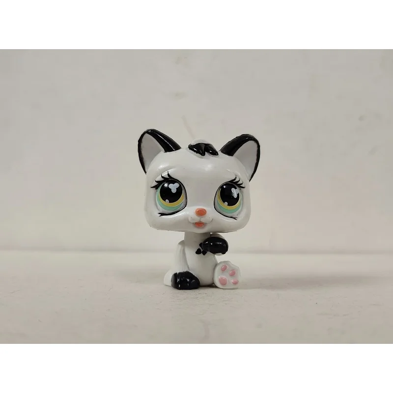 LPS Action Figure littlest pet shop White Black Cat #493 kid toy