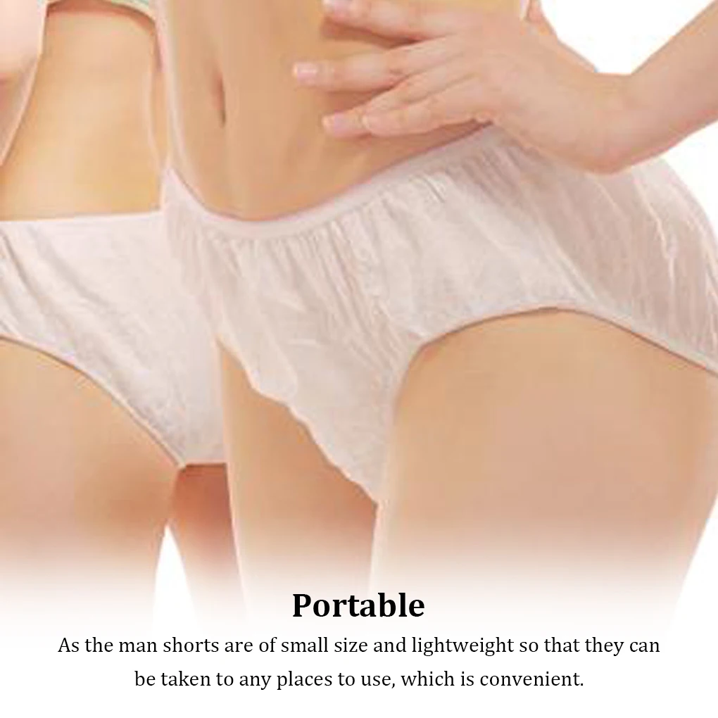 6 Pieces Non-woven Men Briefs Portable Single-use Breathable Shorts Indoor Outdoor Home Underpants Underclothes