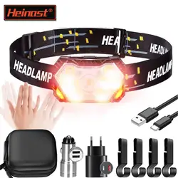 Heinast 9 LED Headlamp USB Rechageable Motion Sensor 2000LM Headlight Portable Fishing Camping Outdoor Head Lamp Work Flashlight