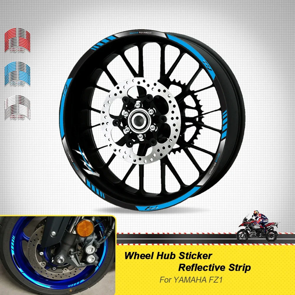 For YAMAHA FZ1 FZ 1 17inch Motorcycle Accessories Sticker Rim Decorative Decals Wheel Hub Reflective Stripe Stickers Tape Set