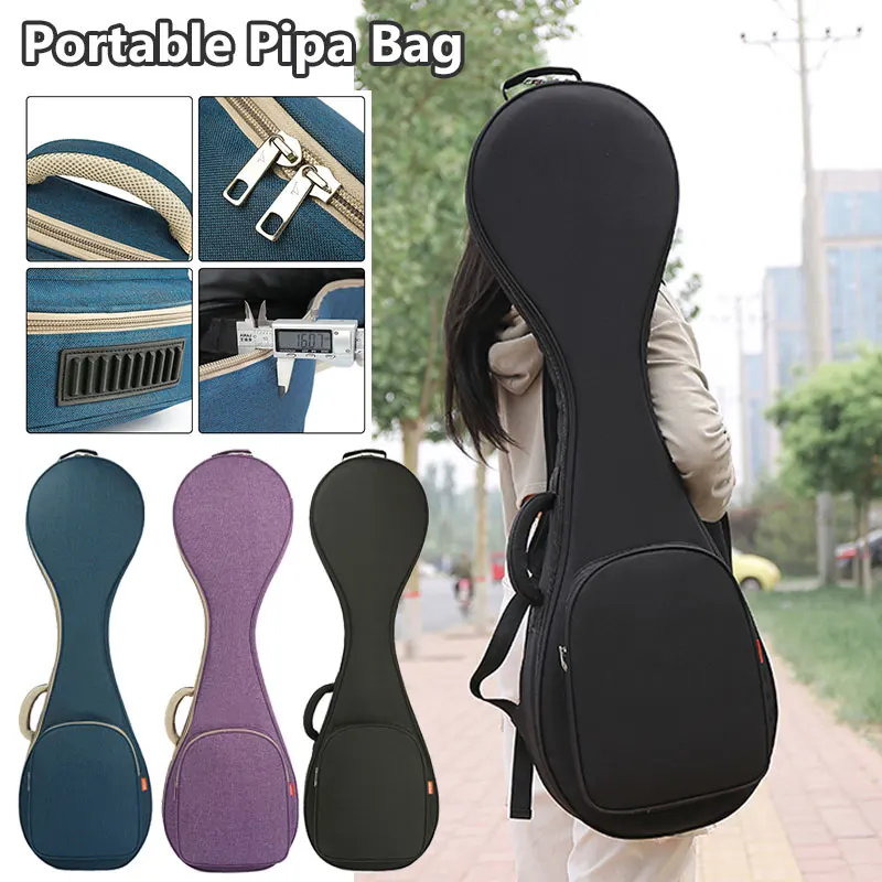 Large Shockproof Pipa Carrying Case for Adults and Children, Storage Bag, Musical Instrument Pouch, Universal Holder Bag