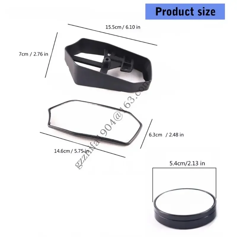 عاكس عرض الدراجات الخلفية للدراجة النارية عاكس عرض كبير لسلامة XMAX300 المحسّنة مع تصميم ABS الموسع على الرؤية الموسعة