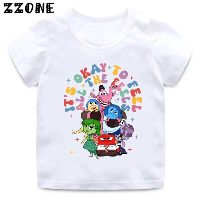 Camisetas Infantiles con Estampado de Joy y Sadness de Inside Out 2, Ropa Divertida para Niñas, Camisetas de Manga Corta para Bebés y Niños, Tops de Verano para Niños