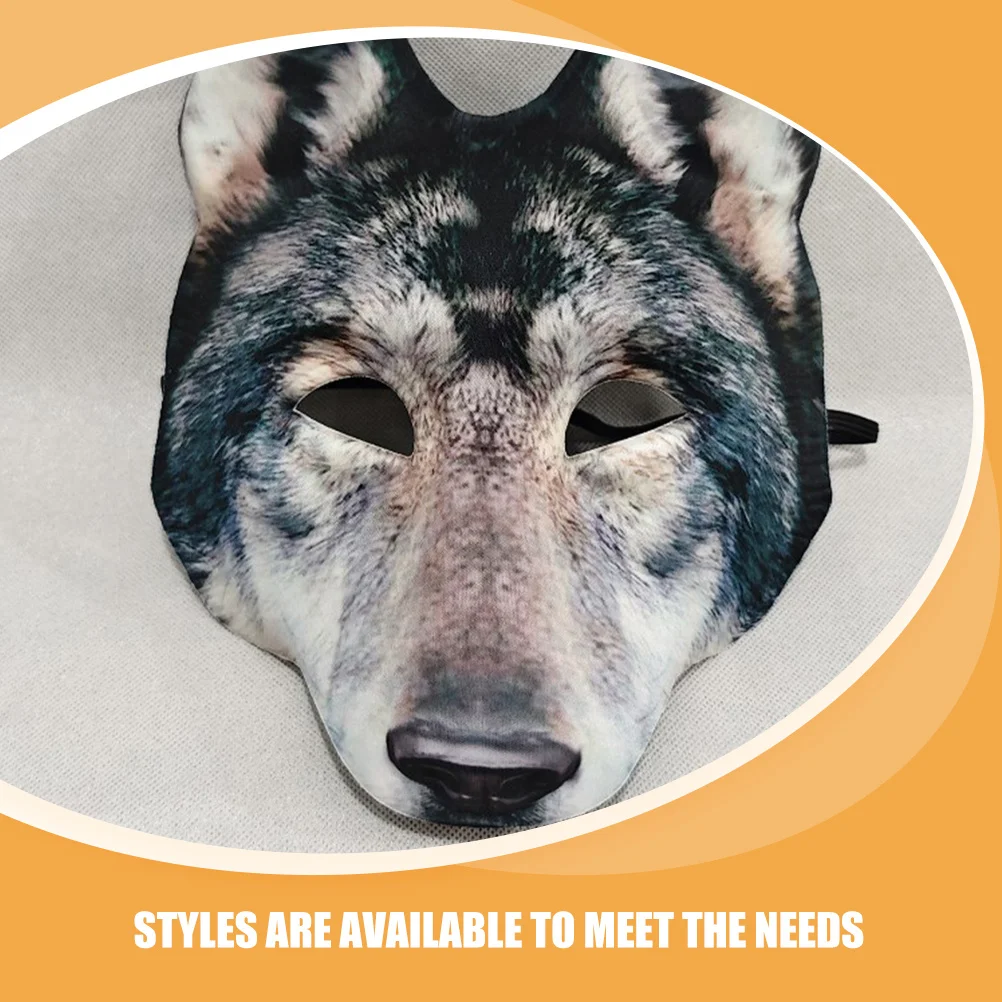 Masque de loup, masque de costume de loup-garou 3D réaliste pour Halloween, masque facial de cosplay d'animal effrayant réglable pour adultes et enfants,