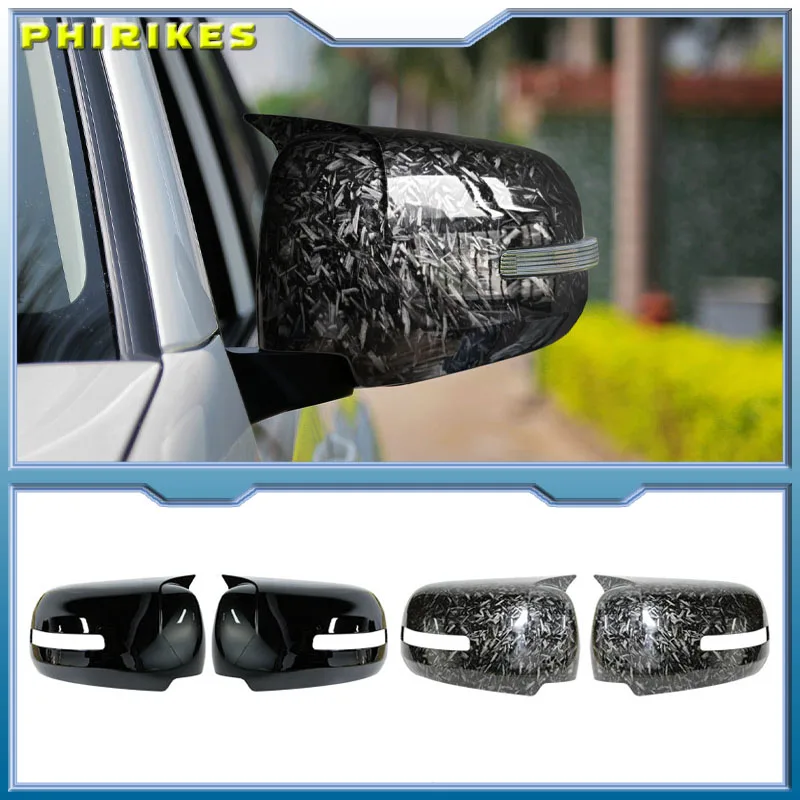 Couvercle décoratif de rétroviseur en Fiber de carbone ABS, 2 pièces, accessoires pour Mitsu Pajero Sport 2009 – 2014