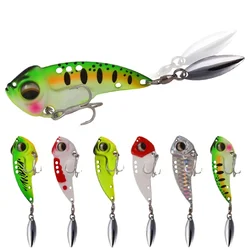 5Pcs Metal Sinking VIB Tail Spinner Baits Trembling Hard with Blood Slot Hook Swimbait Lure Vibration Spinner Sinking Fishing