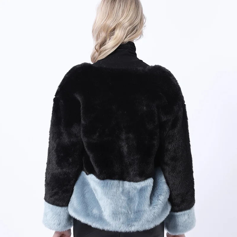 2021 Amazon Wish Autumn New Temperament Commuter Rabbit Fur Jacket European and American Women's Imitation Fur Jacket