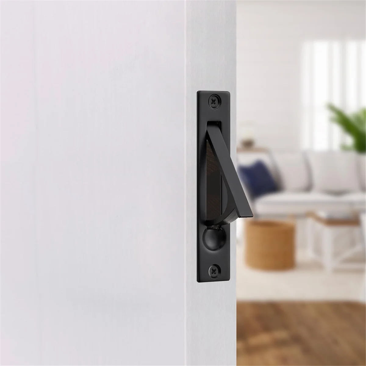 HOT 2 Pack Pocket Door Pull Solid Pocket Door Flush Edge Pull Pocket Door Handles in Matte Black