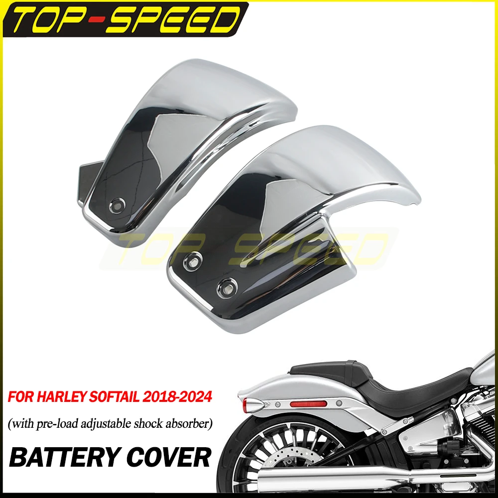 

Хромированный защитный кожух для аккумуляторной батареи мотоцикла, комплект боковых защитных кожухов для Harley Softail Breakout M8 Fat Bob Sport Glide 2018-24