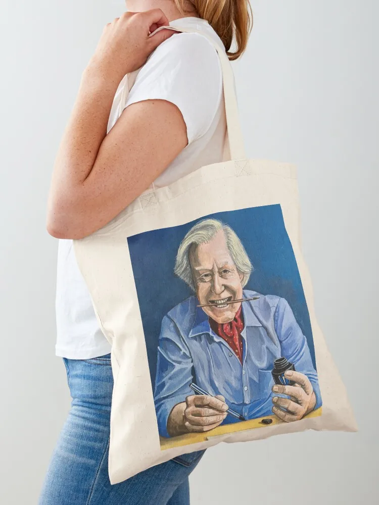 Bolso de mano con retrato de Tony Hart, bolso de tela, bolsos personalizados, bolsa reutilizable plegable, bolso de compras para mujer