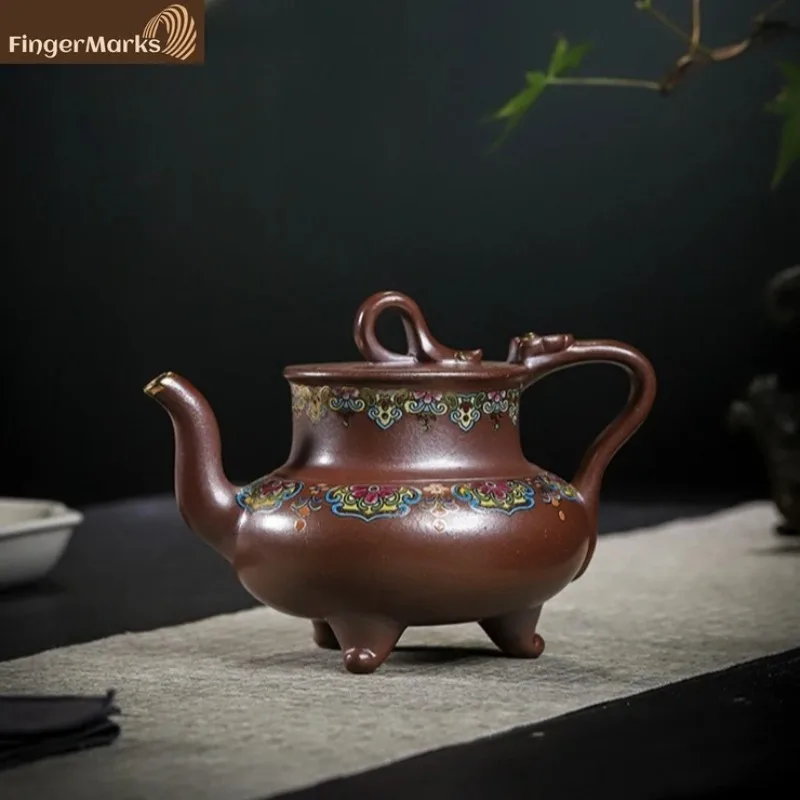 

350ml | Authentic Yixing Zisha Teapot | Sanzu Fan Hua - Jinsha Zi Ni