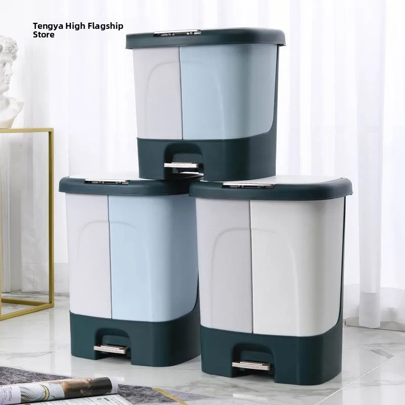 

Мусорное ведро для кухни с педалью, из нержавеющей стали, для сухого и влажного мусора, для дома, экологичное, для уборки