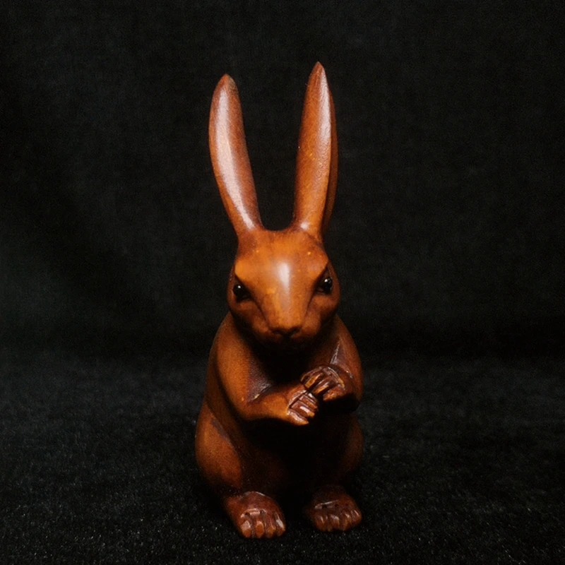 

Высота 7 см, японская статуя Netsuke из бокса с длинными ушками ручной работы
