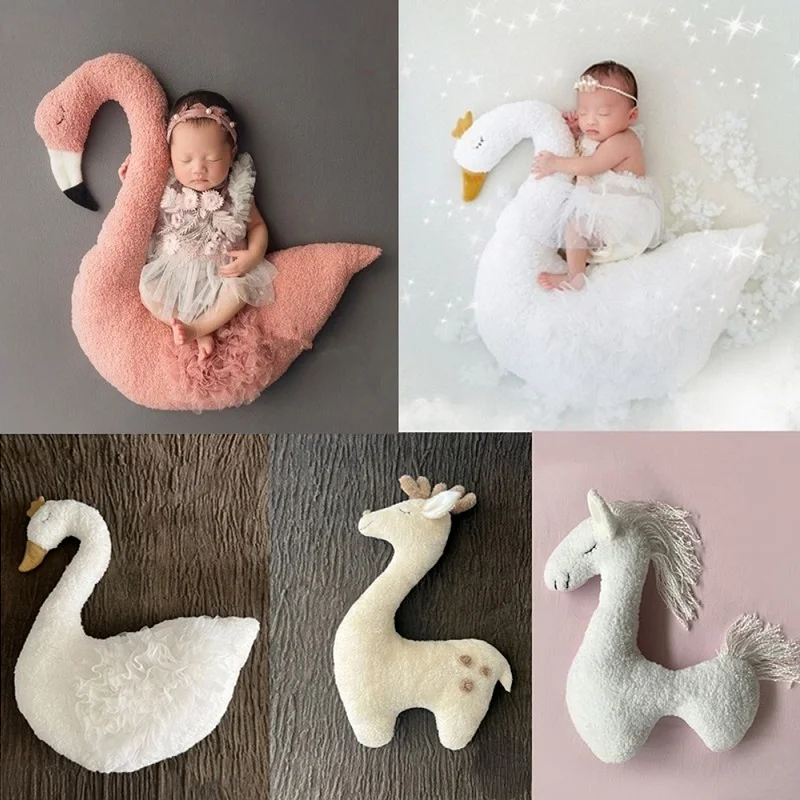 Newborn  Photography Props Doll Plush Horse  Baby Photo Prop Cushion  Photo Bebe Studio Photography Mat