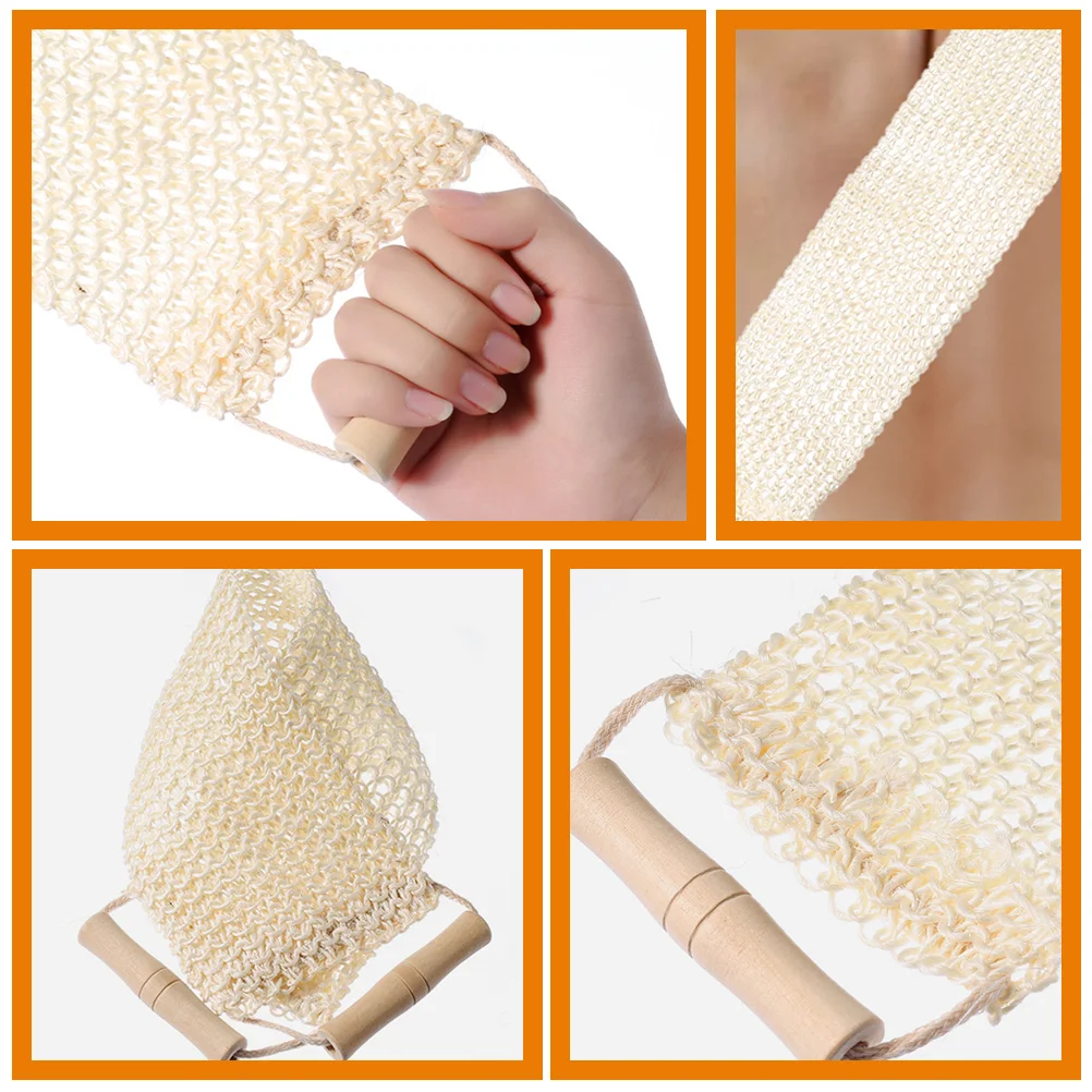 Pull Back Strip Bath Strap Scrubber Washcloth Sisal Exfoliate Exfoliating Towels