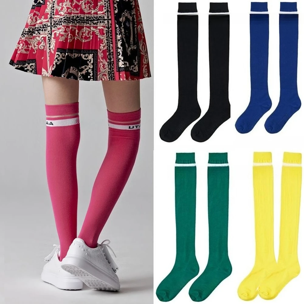 

2026 Golf Over-the-Knee Socks, Breathable Moisture-Wicking Socks, Women's Colorful Letter Printed Sports Socks