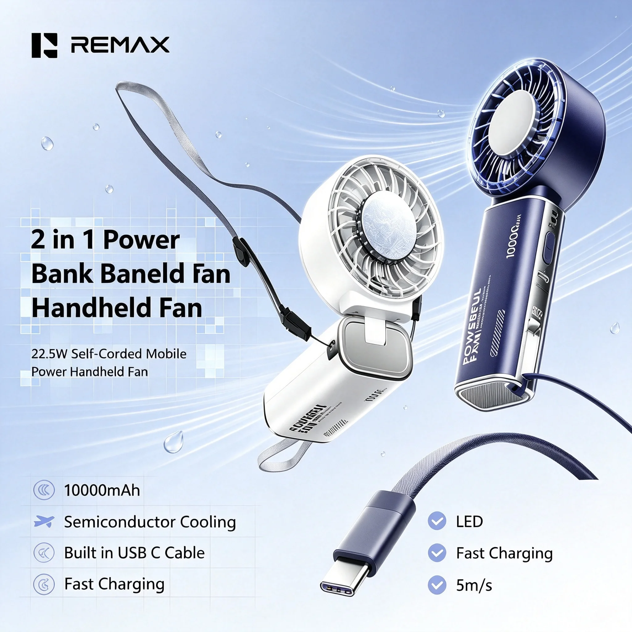 REMAX Handheld Fan Power Bank  - Power Banks review and price