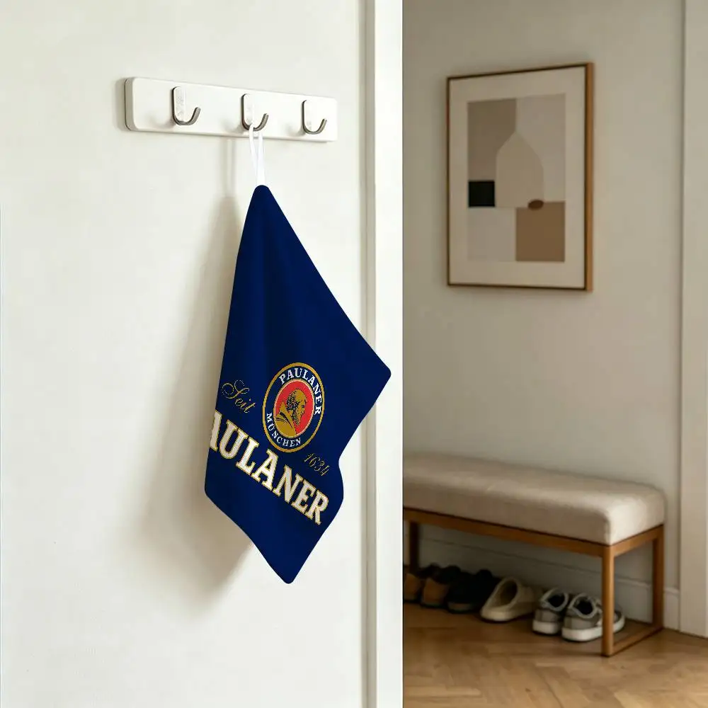 Paulaner Logo Soft Polyester Cotton Towel, Hanging Kitchen Style Hand Wiping Cloth for Restaurant Home 6