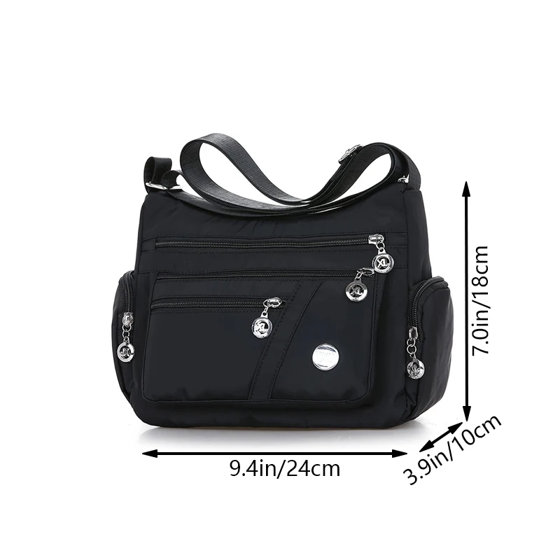 Lässige Damen-Umhängetasche aus Oxford-Gewebe, Wasserdichte Reißverschluss-Handtasche, Große Kapazität Reise-Crossbody-Tasche – Detail 2