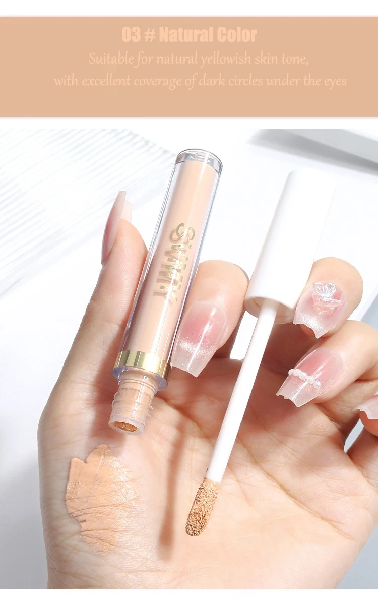 Feuchtigkeitsspendende Aufhellende Concealer-Creme Volle Deckkraft Foundation Abdeckung Akne Augenringe Ölkontrolle Flüssiger Gesichtskontur-Stift – Detail 16