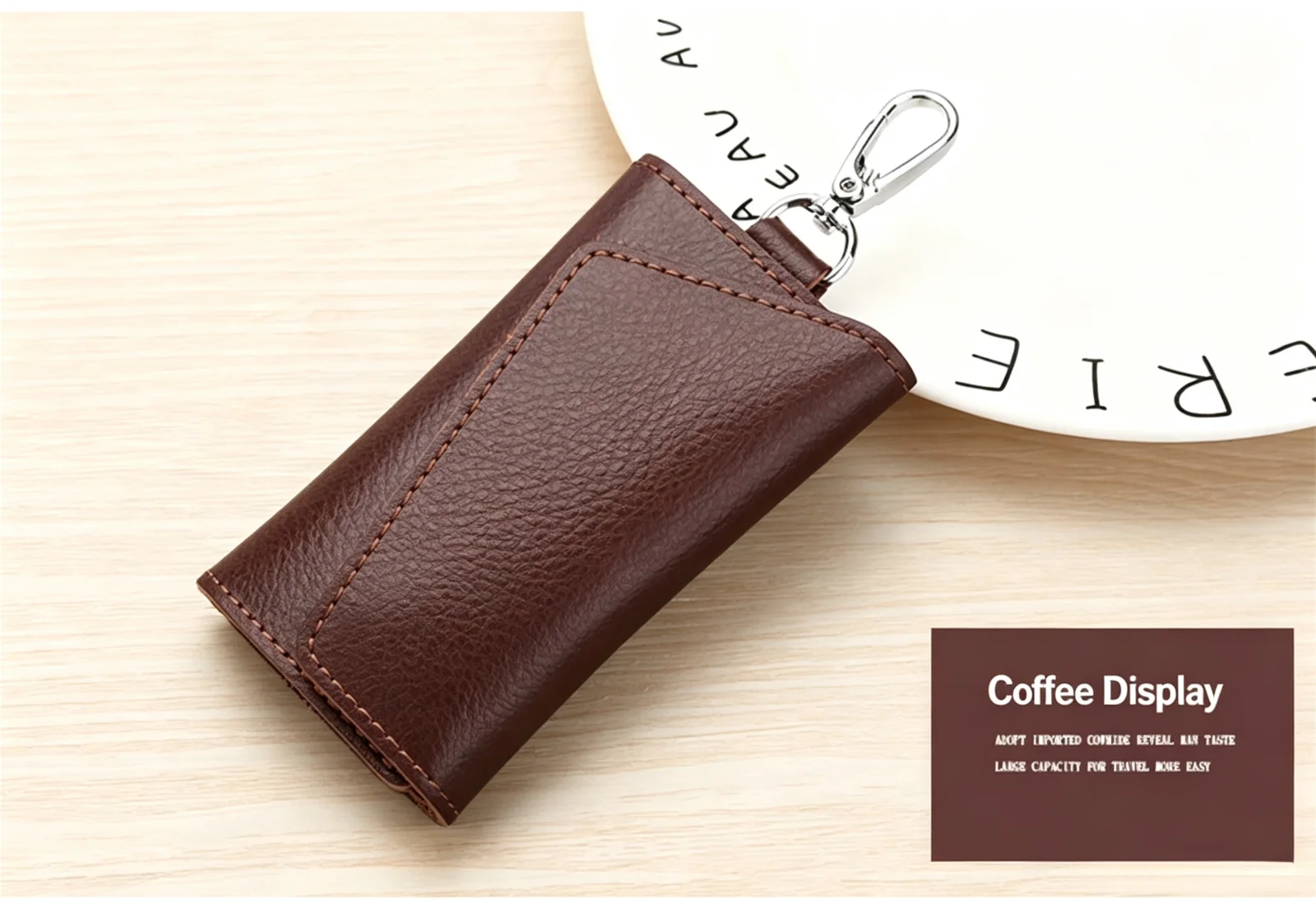 Echtes Leder Schlüsselanhänger Schlüsselhalter Organizer Tasche Autoschlüssel-Geldbörse Haushaltshelfer-Etui Mini-Kartenetui für Männer und Frauen Hochwertiges Geschenk – Detail 21