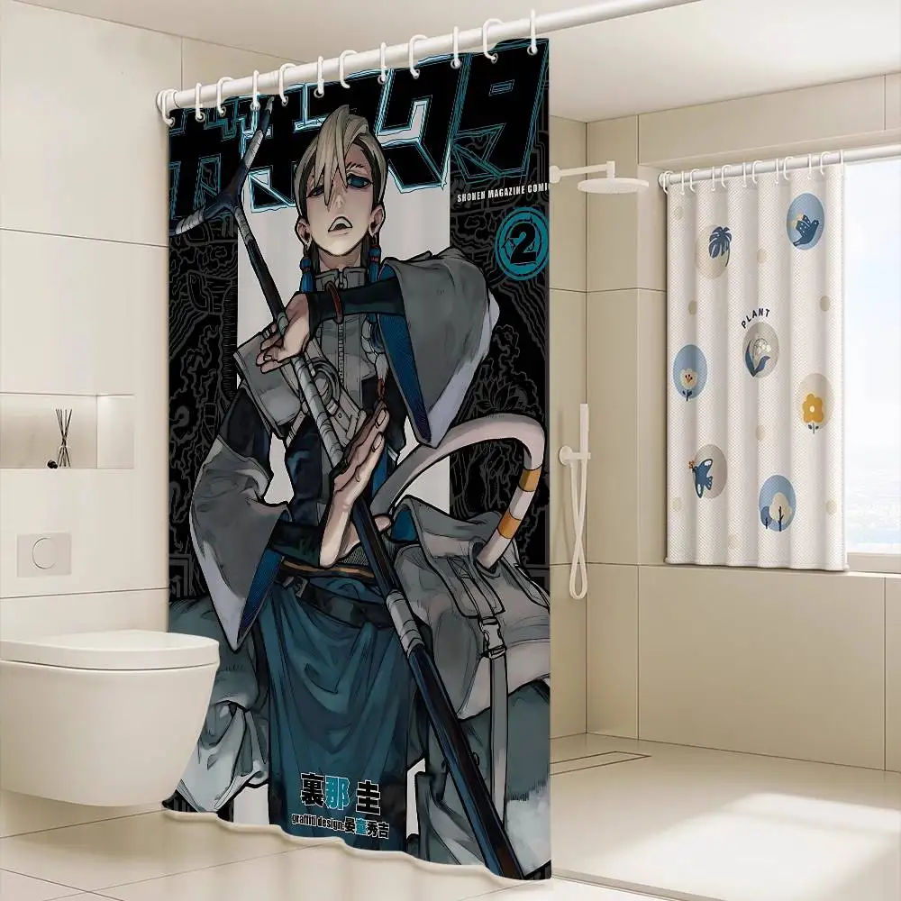 

Anime G-gachiakuta Vintage White Shower Curtain, Bathroom Decorative Shower Curtain, Waterproof Shower Curtain With Hooks