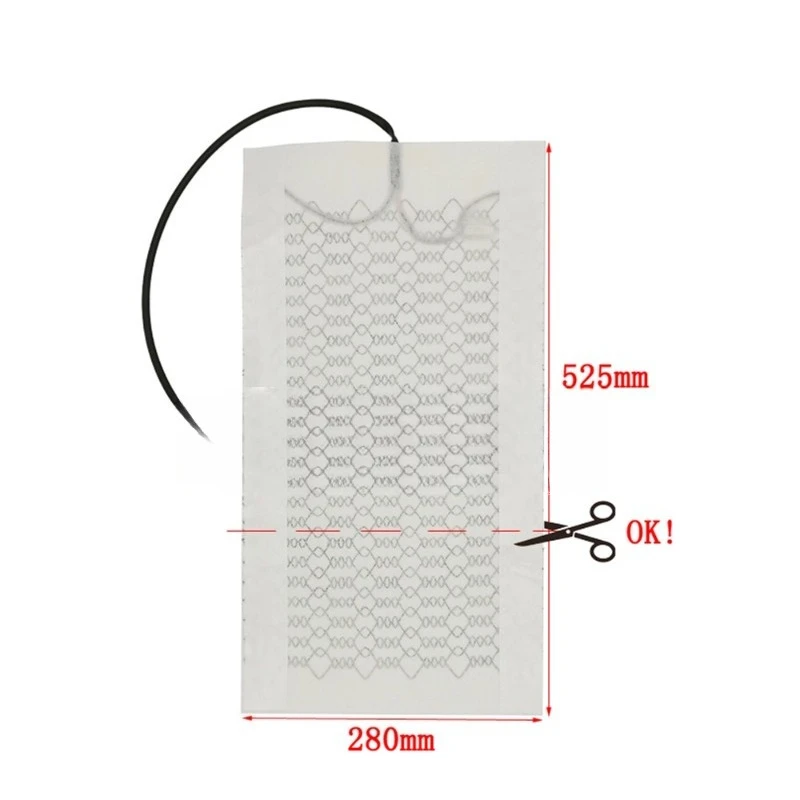 2-Seat Car Seat Heater Kit, Carbon Fiber Heating Pad with 6-Speed Knob Control Switch