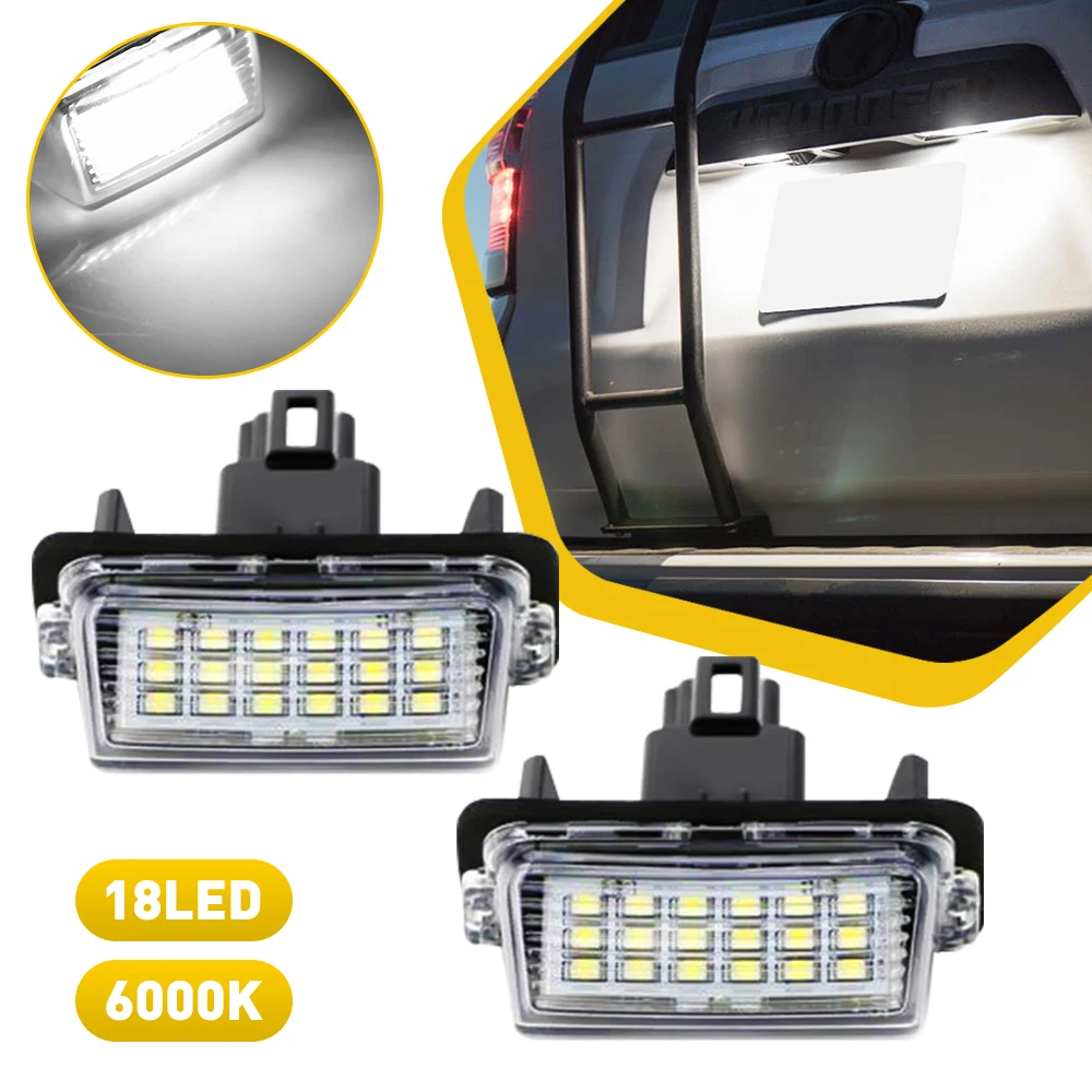 

2X LED License Number Plate Light Bulb CANBUS No Error for Toyota Camry Avalon Highlander Yaris Hatchback Prius C 2019 2018 2017