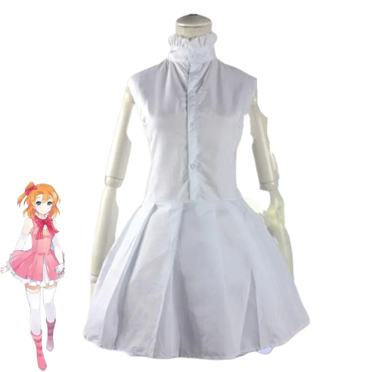 زي أنيمي تأثيري من أجل الحب الحي! ، مشروع معبود المدرسة ، هونوكا كوساكا ، ابدأ تنورة لوليتا داش للنساء ، فستان وردي ، شعر مستعار ، جميل ، بالغ #4