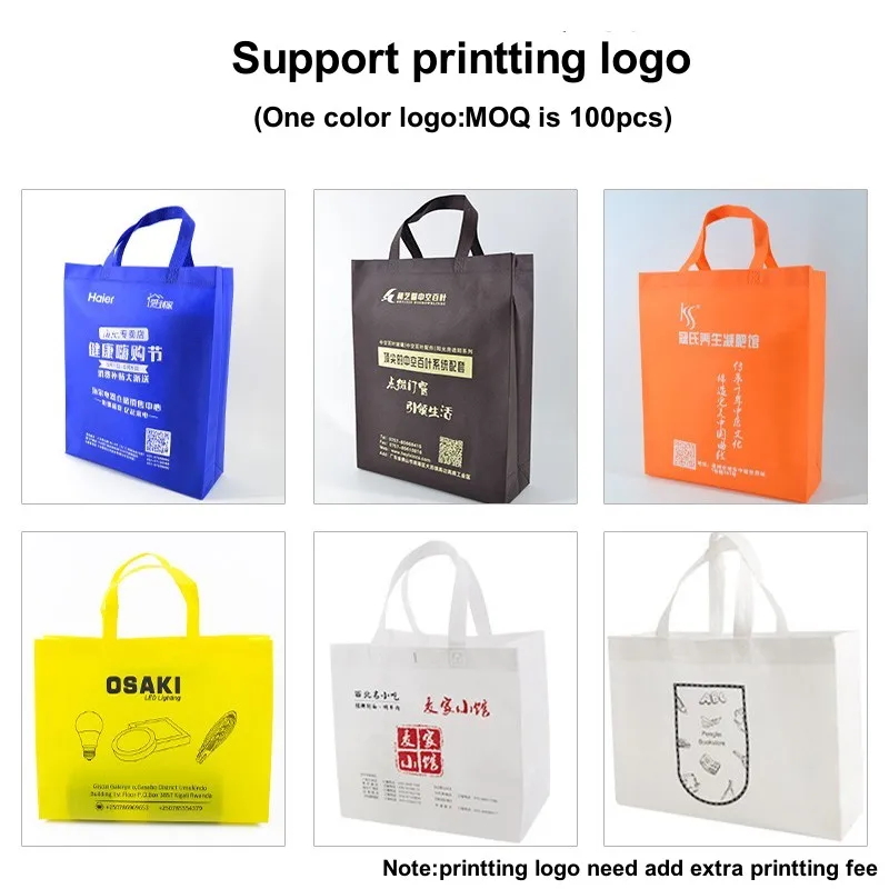 StoBag 10pcs Color Non-woven Shopping Tote Bags Cloth Fabric Eco-friendly Storage Reusable Large Pouches Custom Logo(Extra Fee)