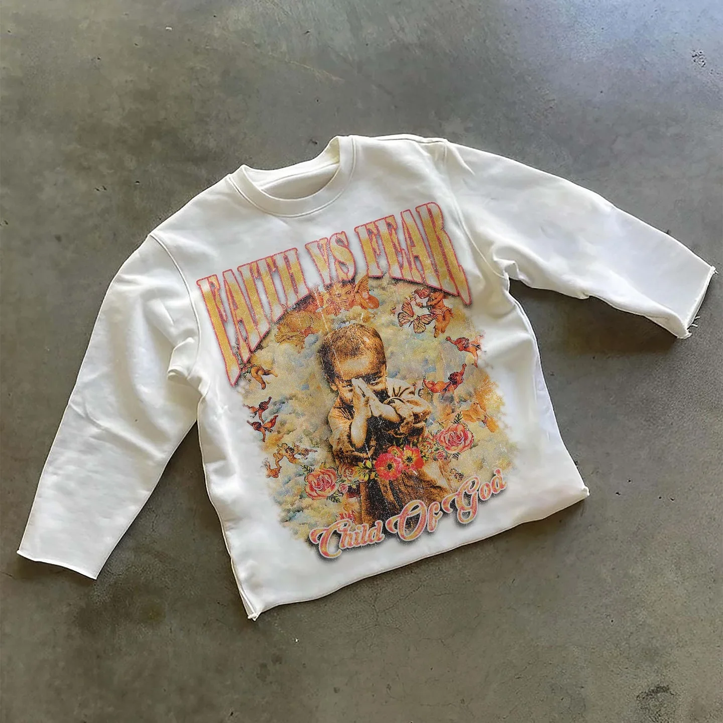 Classic 90S Retro Street Print T shirts Men Cotton Oversized Long Sleeved Shirts Women  Casual Gothic Print T shirts Couples.