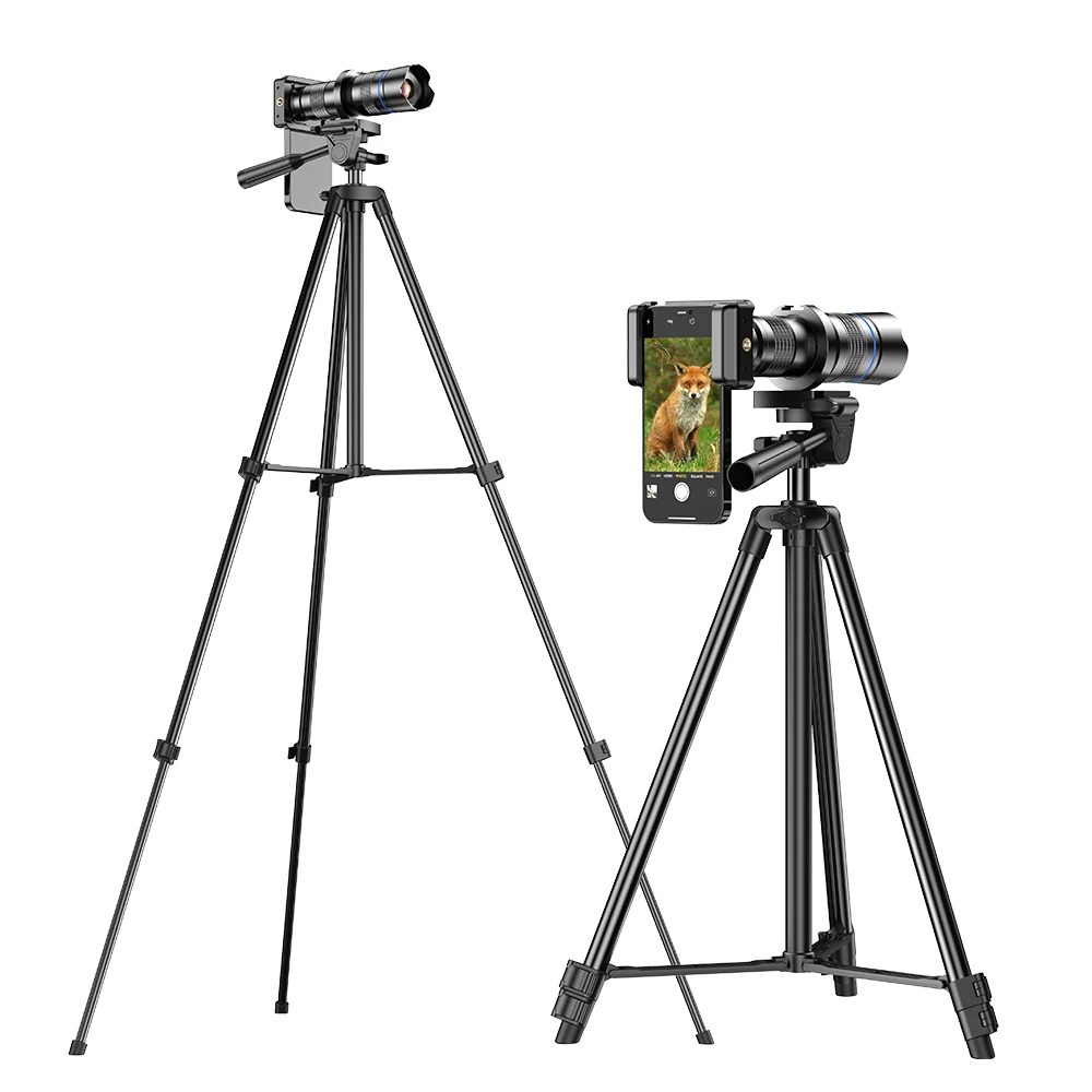 APEXEL-telescopio Zoom 20-40X HD para teléfono móvil, monoculares con trípode de Metal y control remoto inalámbrico por Bluetooth, potente lente teleobjetivo