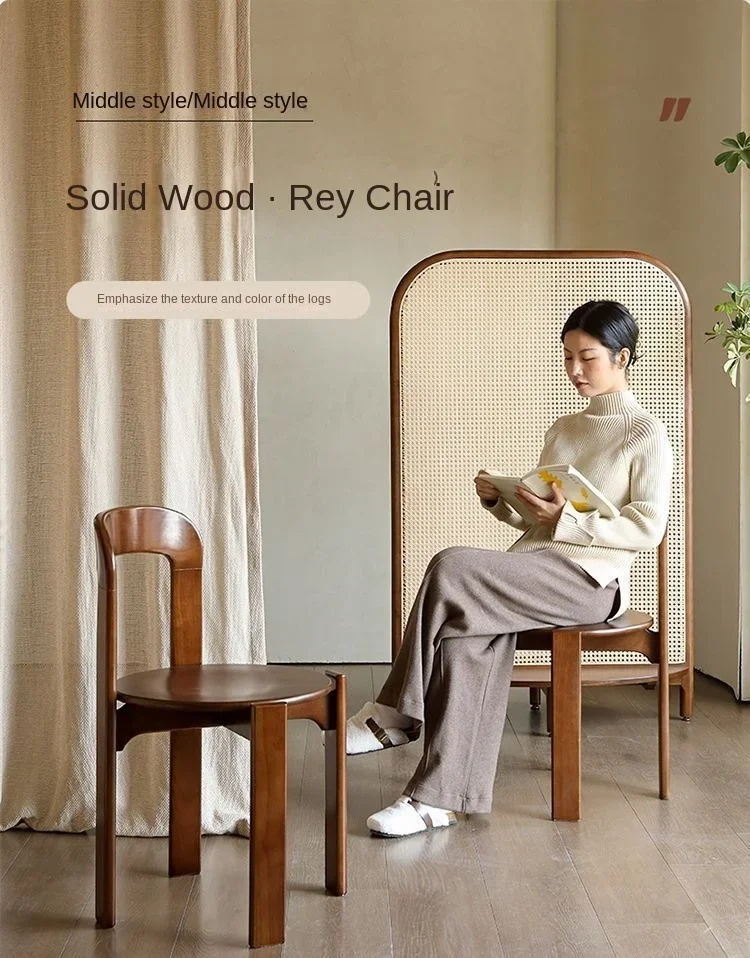 French Retro Dining Chair Design Master's Makeup Backrest Living Room Chair Minimalist Coffee Vintage Solid Wood Chair Furniture