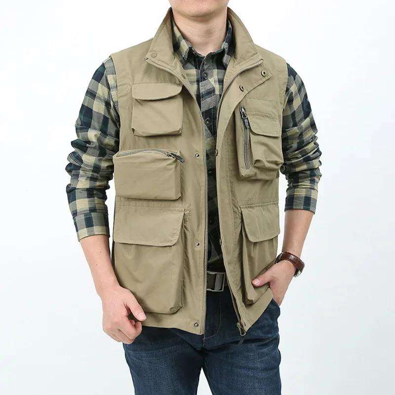 Sleeveless Jacket Men's Clothing Windbreaker Coats Denim Vest Hunting Summer Mesh Custom Made Padded Man Work Best