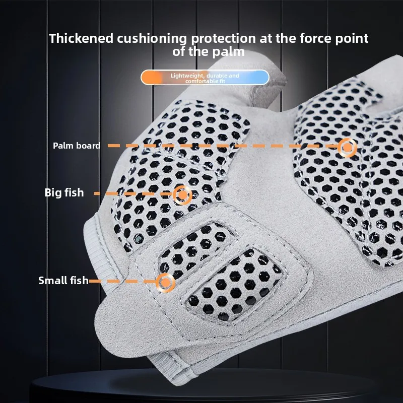 Gift Box Gloves Unisex Half Finger Air Cushion Non Slip Wear Resistant Anti Blister Gym Cycling Outdoor Mountain Bike One Size