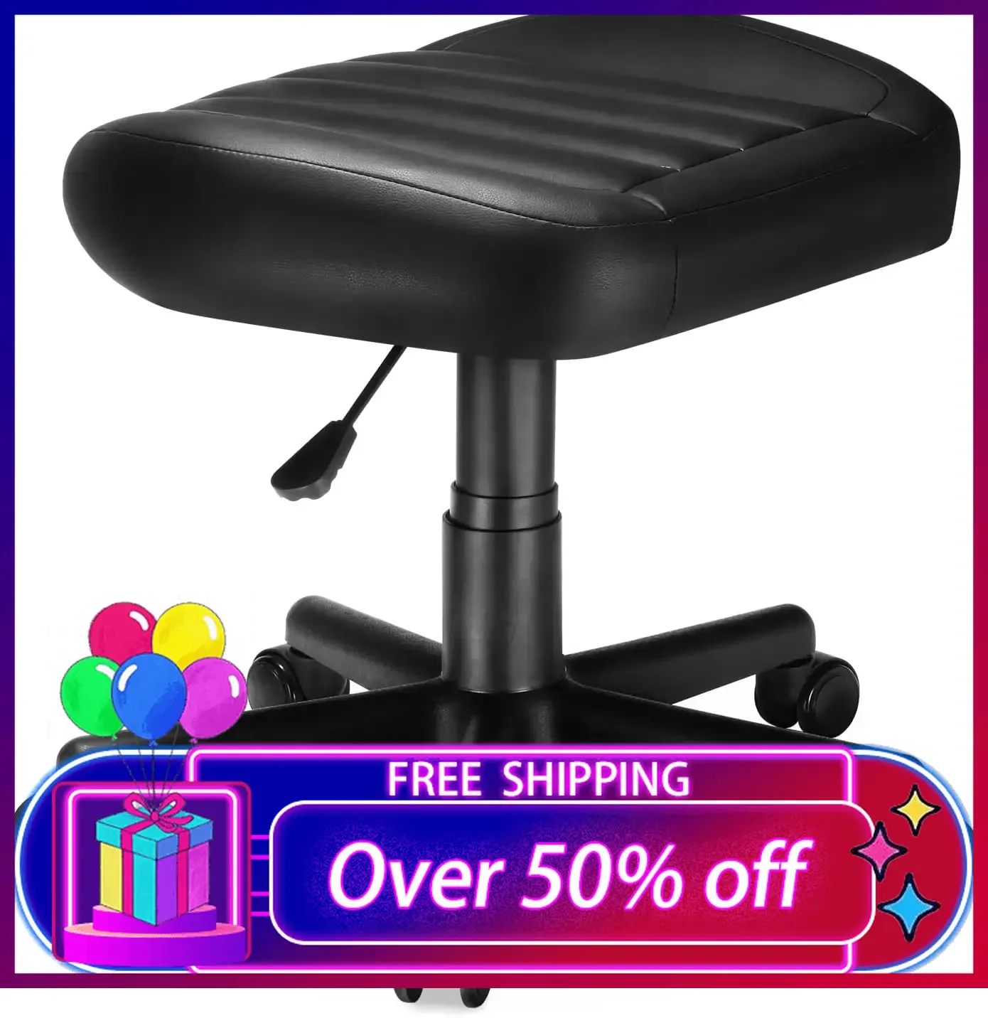 

Multi-Use Stool,Foot Stool,Height Adjustable Swivel Rolling Stool Chair W Wheels,Footrest Simple Meeting Chair Video Game Stool