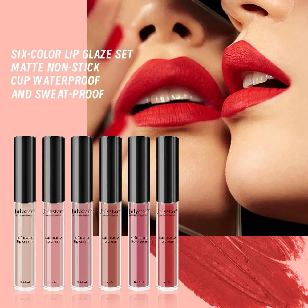 

Soft Mist Matte Velvety Lip Glaze Easy To Color Not Fading Matte Lipstick Long-lasting Waterproof Liquid Lip Stain Girls