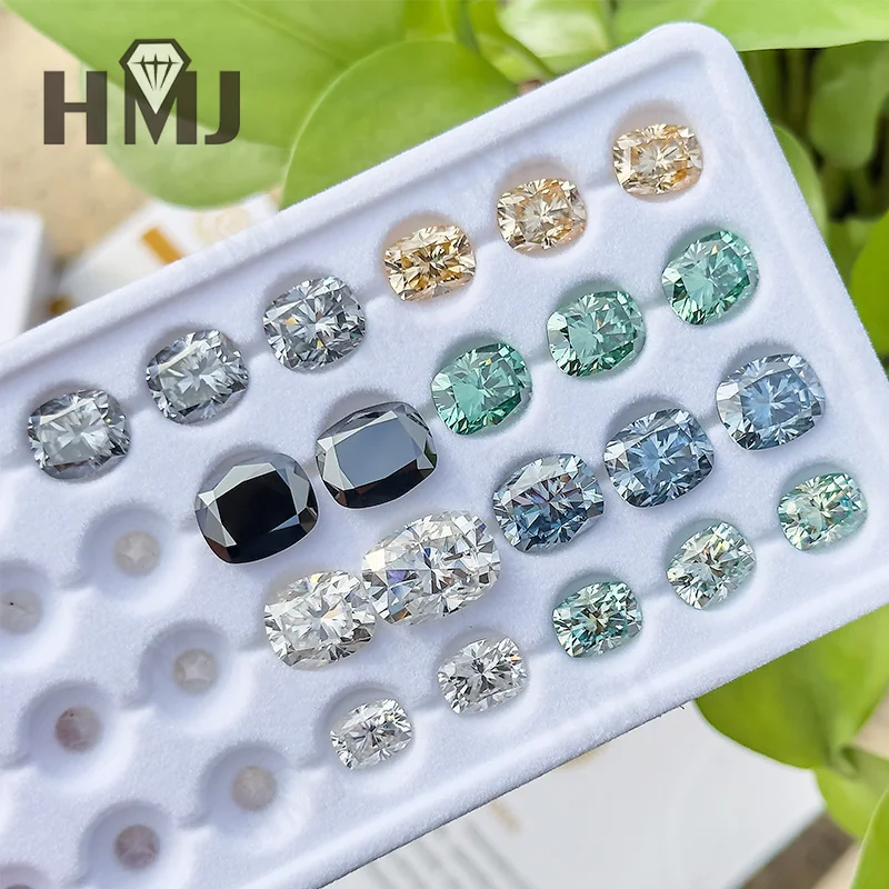 Moissanit Loser Stein, länglicher Kissen-Schliff, D-Farbe, VVS1, 3 Karat, im Labor gezüchteter Diamant, zertifiziert für Schmuckherstellung, Materialien im Großhandel – Detail 6
