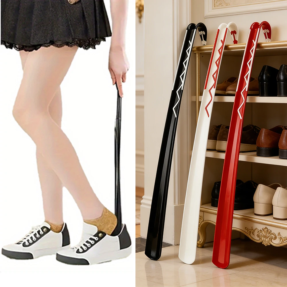

ABS Plastic Shoe Horn Hotel Household Shoes Wearer Shoes Lifter Not Bend Shoe Draw Helper Shoehorn 60.3cm Extra Long Shoehorn