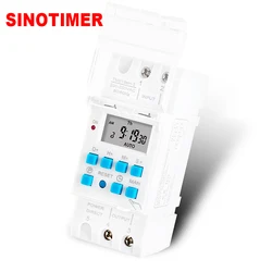 1 Second Interval 7 Days Programmable Timer Switch Household Usage HD LCD Display Time Relay Din Rail Module Controller 220V/12V