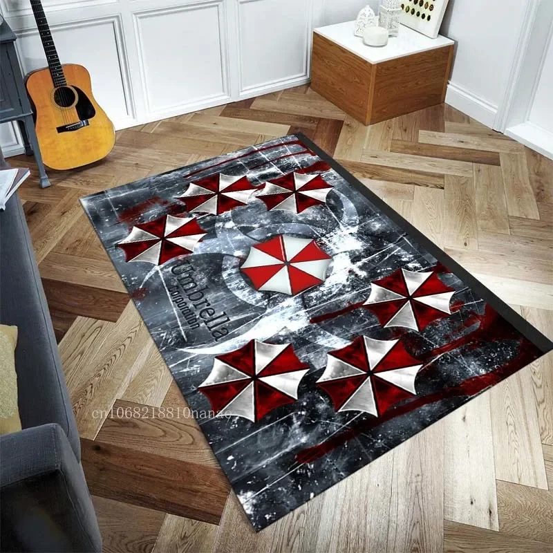 Umbrella R-Resident Evil Gamer Area Carpet for Living Room Bedroom Home Decor Zombie Game Movie Horror Mat Kids Play Floor Mat