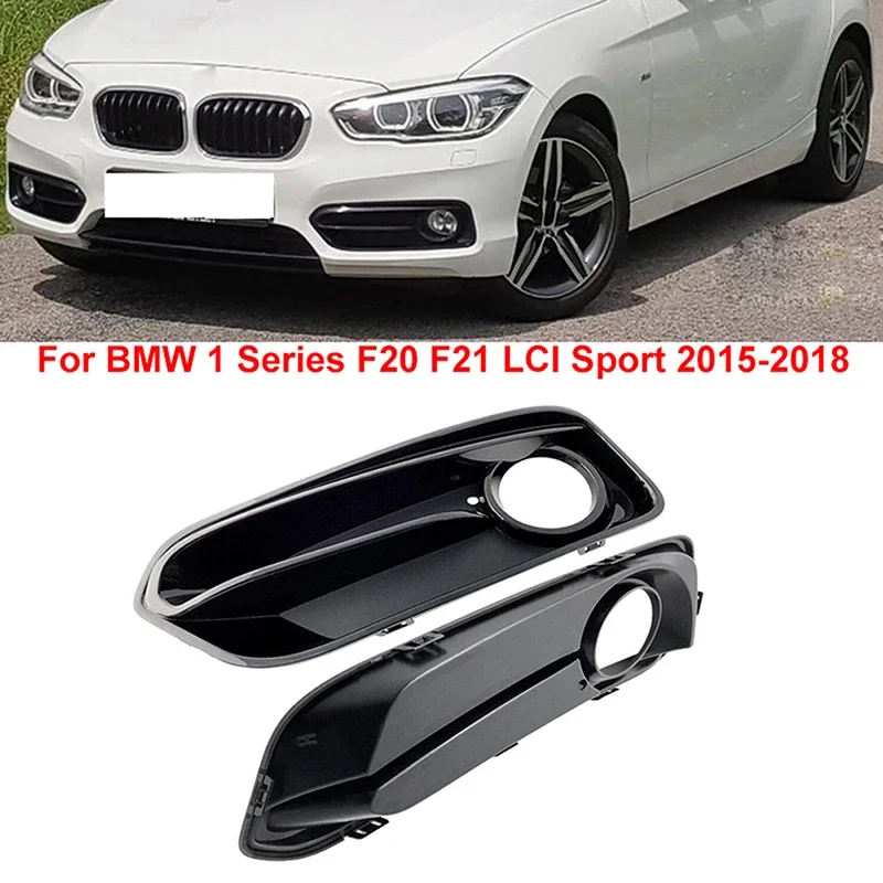 

Pair Front Bumper Fog Light Grille Grill Cover 51117371667 51117371668 For BMW 1 Series F20 F21 LCI Sport 2015 2016 2017 2018