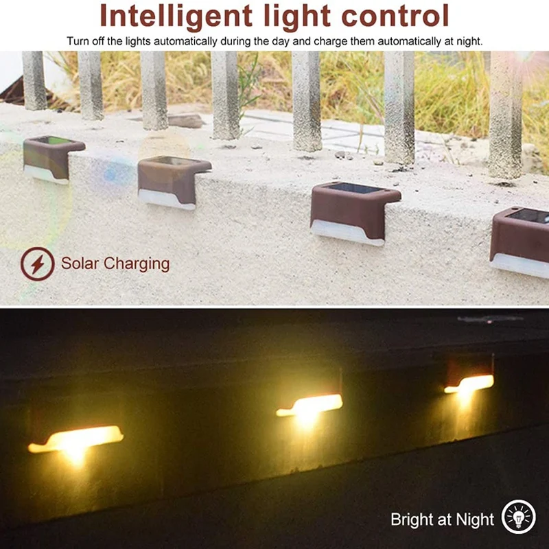 8 Pcs Solar Deck Lights Solar Step Light Outdoor Motion Led Solar Powered Stair Lights For Stairs/Garden Pathway/Fences