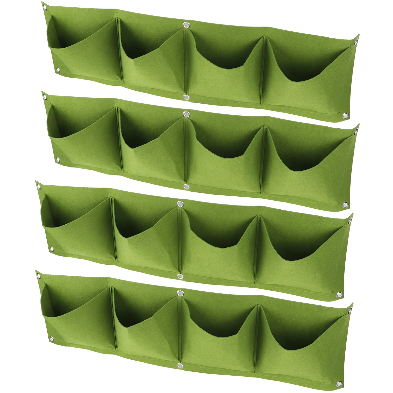 

4Pcs 4 Pocket Plant Grow Bag Wall Mounted Felt Reusable Degradable Garden Planter for Balconies Backyards Living Rooms