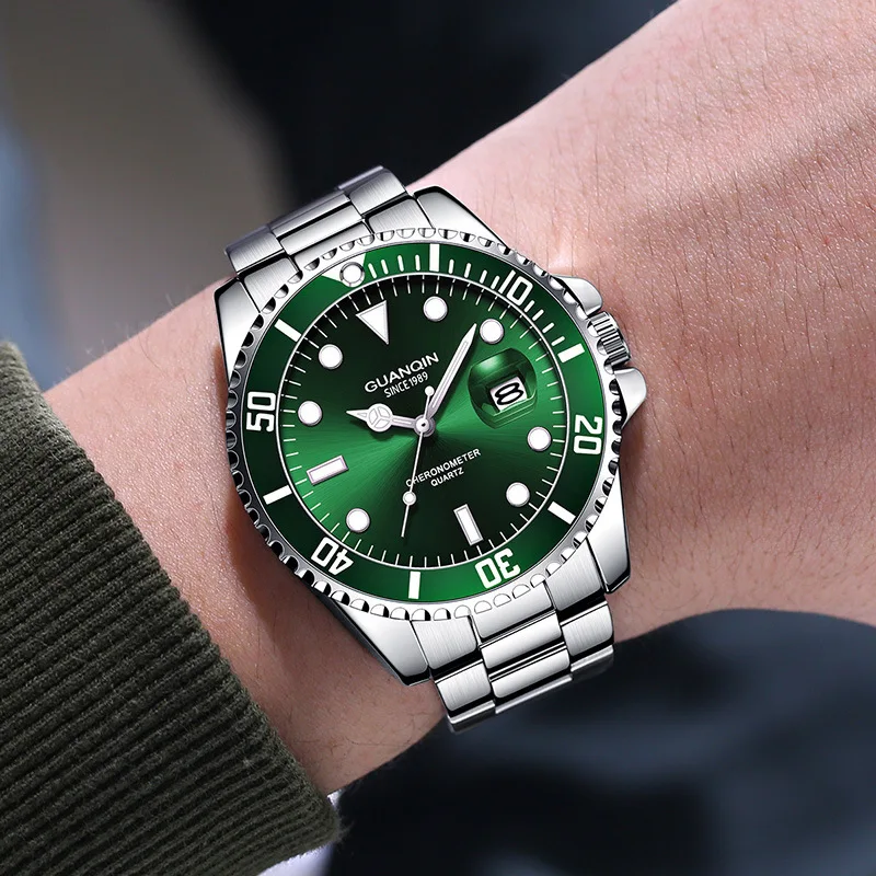 

Men's watch High-End Authentic Green Quartz Waterproof Luminous Men's Foreign Trade